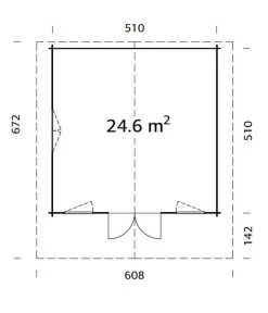 Palmako Gartenhaus Helena, Ca. B608/H290/T672 Cm -Freien Garten Geschäft 6975114 WE BG 001 BlockbohlenhausHelenaNatur