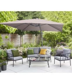 Siena Garden Ampelschirm California N+, Quadratisch, Ca. B300/300 Cm -Freien Garten Geschäft 6987960 WE MO 001 SienaGardenAmpelschirmCaliforniaN300x300cmTaupe