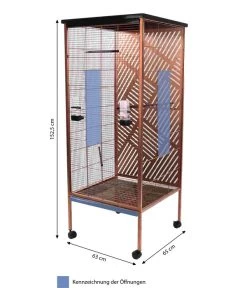 Flamingo Voliere Falco, Kupfer, Ca. B65/H152,5/T63 Cm -Freien Garten Geschäft 6999932 WE BG 001 FlaVoliereFalcoKupferr