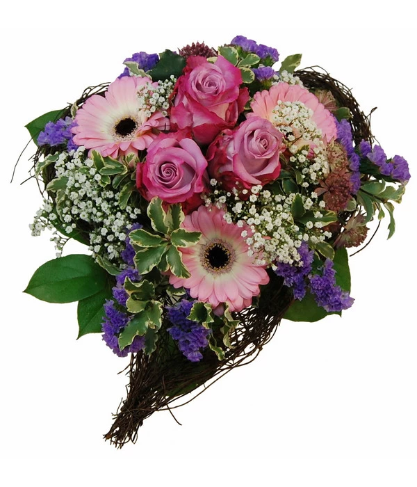 Blumenstrauß Rebenherz, Ca. Ø32 Cm 3 Blumenstrauß Rebenherz, Ca. Ø32 Cm